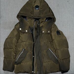 Kids Mackage Olive Green Hooded Jacket